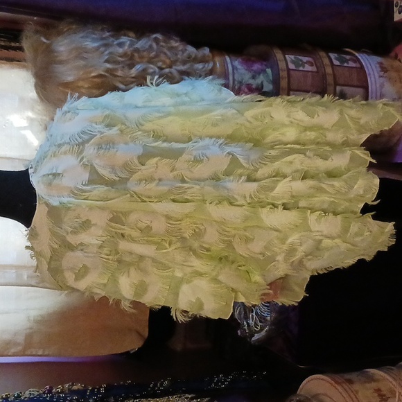 J C Sunny Lime Feather-Like Wrap One Size NWT - Picture 4 of 5